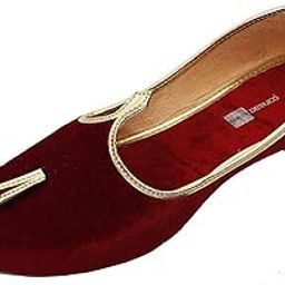 Men's Ethnic Maroon Velvet Wedding and Sherwani Jutti,Mojari-image-29