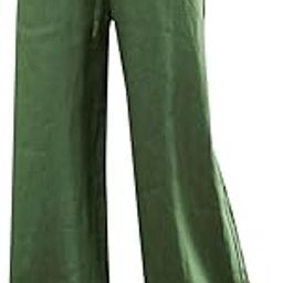 Wide Leg Summer Linen Cropped Pants, Women's Plus Size Casual Linen Cropped Pants, Loose Short Wide Leg High Waist Casual Pants Beach Light (black,L)-image-29