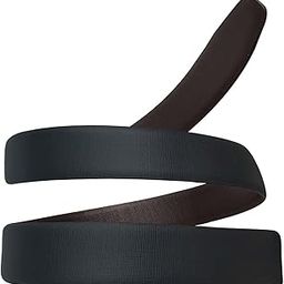 *** LENGTH 34 INCHES *** Italian oiginal leather black & brown belt strap only for men : reversible, adjustable, without buckle & holes | With Gift Box-image-48