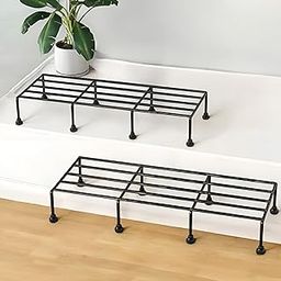 INFINITY ART COLLECTION Plant Stands (Set of 2) Plant Stand for Balcony Rust Proof Metal Plant Stand for Living Room with 7 Layer Coating (Rectangle Black)-image-98