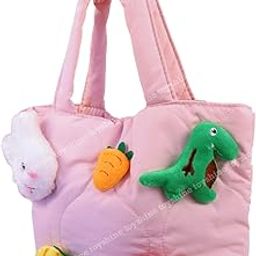 Soft Plush Cartoon Tote Bag, Girls Handbag for Travel and Multi-purpose for Bday Party Supplies-image-26