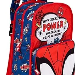 disney Marvel Avengers SPIDER MAN REVERSABLE Great Power Man 18-Litre Kids School Backpack, Red-picture-10