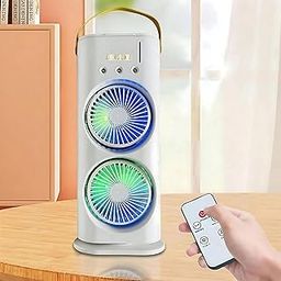 Techking 20 YEARS WARRANTY 2-in-1 LED Mist Spray Fan – Compact USB Rechargeable Fan with Dual Spray Nozzles, Color Lighting & Customizable Cooling for Travel, Home & Work-image-99