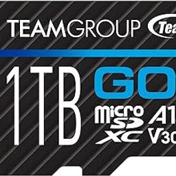 TEAMGROUP GO Card 1TB Micro SDXC UHS-I U3 V30 4K R/W up to 100/90 MB/s for GoPro Action Cameras High Speed Flash Memory Card w/Adapter for Outdoor Sports 4K Shooting GoPro Insta360 TGUSDX1TU303-28
