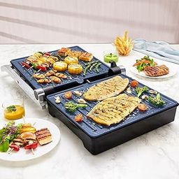 Borosil Mega Jumbo Grill Sandwich Maker, 2000W, 180ᶿ Open Flexibility, Non-Stick Coating, Makes 6 Sandwiches-image-21