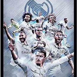 HK PRINTS Cristiano Ronaldo Football Motivational Poster with Frame for Living Room, Ronaldo Photo Frame, Home, Office, Wall Hanging, Size 14x20 inch, Synthetic Wood, Acrylic Glass F-32-image-91