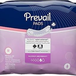 Prevail Bladder Control Pads 11" -Maximum Absorbency (For women)-48 Counts (For Unexpected leaks and light incontinence)-20