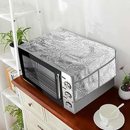 E-Retailer® PVC Waterproof 2-Layered Microwave Oven Top Cover With 4 Utility Pockets Suitable for Upto 30 Liter (Color- Gray, Size-36x14 Inches Inches)-picture-10