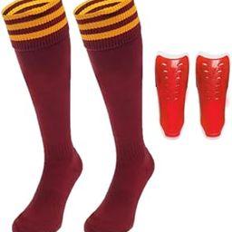 BAAZ Sports Adjustable Football/Hockey Shin Guard with Velcro Closure + Football Socks (RED)-image-55