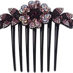 FAMEZA 1 PCS Women Flower Hair Comb Pins Rhinestone Slide Clips Hair Barrettes Bride Wedding Headdress Hair Accessories(MULTICOLOR)003-image-10