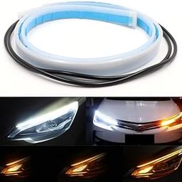 ELTRON TURBO ELT9895IOJJ Waterproof Sequential Flow Universal DC Power Ultra-Fine 60cm DRL | Daytime Running Light | Flexible | Soft | Tube Car LED Strip | Yellow and White Color (Pack Of 2)-3