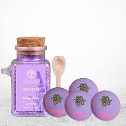 Lavender Bath Salt (200 gm) & Bath Bombs (60gm_4Pc) | Natural | Bath Additives | Fizzy | Pure | Calming Aromatherapy Soak | Gift Set for Birthday, Anniversary, House warming, Office Party-image-39