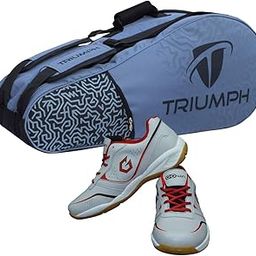 Badminton Shoe Smash Grey Size-11 with Triumph Badminton Bag 303 Grey/Black-picture-17
