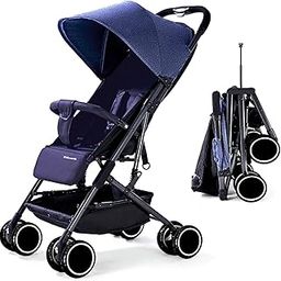MEDITIVE Lightweight Stroller, Baby Stroller with Easy Folding, Fully Reclining, Sun Canopy - Easy Travel Stroller Suitable from Birth to Approx. 4 Years - Blue-21
