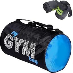 (Pack of 2) My Gym Bag Combo Pu-Leather Gym Bag Gym Duffel Bag with Shoulder Strap for Men's & Women's with Grey Wrist Support Band for Daily Exercise., 23 Cm 4 line Wrist Band (Green)-14