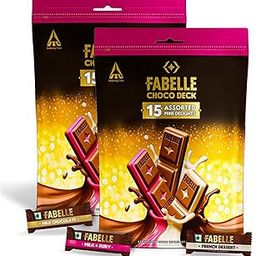 Fabelle Choco Deck – Mini Delights, Chocolate Pack of 2, 15 Mini Layered Milk Chocolate Bars, Premium Chocolate Gift Pack for Anniversary, 2 x 105g-image-79