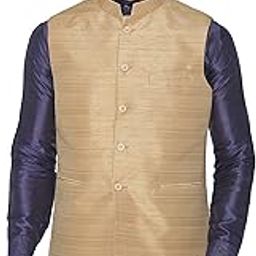 Men's Raw Silk Waistcoat, Half Jackets - Slim fit Ceremony Wear-image-15