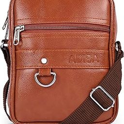 Faux Leather Unisex Sling Cross Body Travel Office Messenger Bag (MS9011-TAN)-image-79