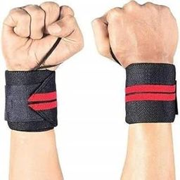 AJ KAPDE WALA Wrist Support, Wristband for Men Gym & Women with Thumb Loop Straps Accessories for Men Hand Grip & Wrist Support Sports Straps for Gym, Weightlifting Red (1Pair)-7