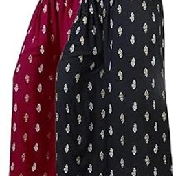 AALIT Printed Palazzo Pants for Women and Girls – Western Style Combo (Free Size, Waist 28-36 Inches) – Lightweight & Comfortable Trousers for Casual Wear-image-24