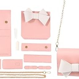 CALANDIS™ DIY PU Leather Bag Making Kit Leather Craft Handbag Cute Sewing Complete Set Pink | Womens Handbags & Bags-image-73