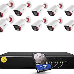 QIDOTS 10 Channel CCTV Combo Set 4K 8 MP IP Bullet Cameras with 10 Channel NVR 10pc Metal Body Bullet IP Camera ColourVu Dual Mode with 3TB Hard Disk-image-38
