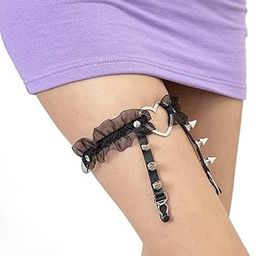 Licogel Leg Garter Faux Leather Rivet Adjustable Decorative Vintage Lightweight Attractive Thigh Garter Gothic Garter for Women-image-13