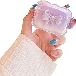 Soomio for Airpods Pro GEN-2 (2022), 3D Cut Stylish Cartoon Pouch Case Cover Fashion Headphones Cases for Airpods Pro 2nd Charging Box with Keyring Wireless Earbud Cases (Bow Purple)-11