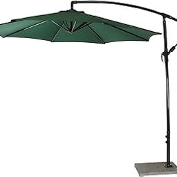 Invezo Impression Side Pole Garden Umbrella with 9 FT Diameter | Patio Umbrella for Outdoor, Cantilever, Balcony (Green, Stand - Granite Base)-27