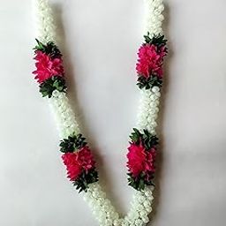 Beautiful Handmade Mala Garland for Photo Frames | Plastic Artificial Flower Garland Mala for God Idols, Photo Frame, Mandir and Temple (Magenta)-image-71
