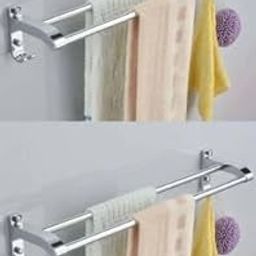 iSTAR Double Rod Towel Rod Silver Towel Holder (Stainless Steel) 24 inch Longer 2 Bar Towel Rod (Stainless Steel Pack of 2)-image-11