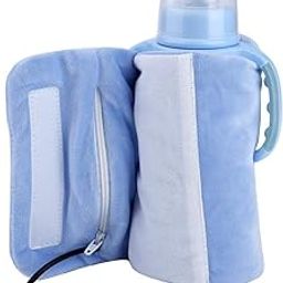 Ubervia Bottle Heated Cover, Crystal Velvet USB Portable Removable Travel Mug Milk Warmer Heater Bottle Heater Feeding Bottle Infant Storage Bag, Safe(Blue)-image-87