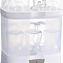 Chicco Baby Feeding Bottle Fast and Effective Sterilization for Nipples and Accessories, Auto Shut Off, Kills Germs 2 in 1 for 6 Bottles (White)-13