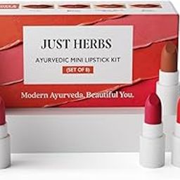 Just Herbs Ayurvedic Lipstick Micro-mini Kit | Kit of 8 Matte Lipsticks | Long-lasting | Weightless | Ayurvedic Formula | Travel-friendly - 9.6g-53
