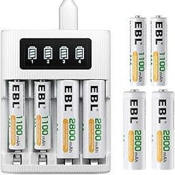 EBL 4-Bay AA/AAA Battery Charger with LCD Display – Type-C & Micro USB Input, Fast Charging with 4 AA & AAA Ni-MH Rechargeable Batteries Included-image-87