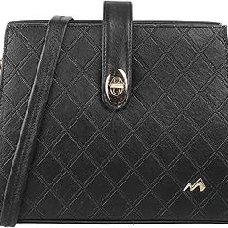 Black Faux Leather Premium Zipper Casual Sling Bag For Women (66-7208)-picture-49