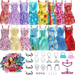 42 Pcs Doll Accessories Set – Extensive Dress and Doll Clothes Assortment, Multifaceted Accessories and Dress Collection with Random Styles for Imaginative Play and Better Gift Choices-image-11