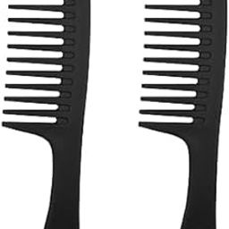 Large Tooth Detangle Comb Shampoo Wide Teeth Comb Hair Salon Shampoo Comb Unbreakable (Black) 1pcs-14