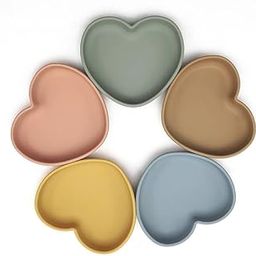 CARTNOVA‚Baby's Heart-Shaped Suction Cup Plate: Safe & Secure Silicone Feeding Bowl for Toddlers & Kids-27