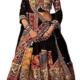 Black cotton designer navratri lehenga chaniya choli-image-11