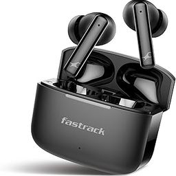 Fastrack Fpods FQ100|BT5.4 TWS Earbuds, 50Hrs Playtime, Quad mic ENC for Crystal Clear Calls, Low Latency Gaming Mode Upto 40ms,NitroFast Charge - 200 Min in 10 Min,13mm Extra Deep Bass Drivers,IPX4-14
