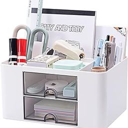 Versatile Desk Organiser with 5 Compartments, 2 Drawers and Multifunctional Storage Options - Ideal for Office Supplies, Stationery and Desk Accessories, Office Organiser-picture-5