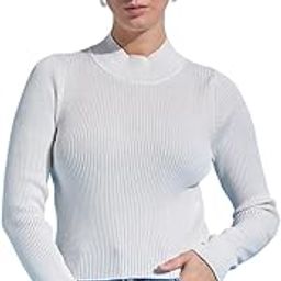 CRAMPLE® Ladies T-Neck Sweater, Fashion Spring and Autumn Thin Knit Pullover, Solid Color, Slim, Warm, Soft, Stretch Basic Top, Elegant Casual Street Sweater-image-20