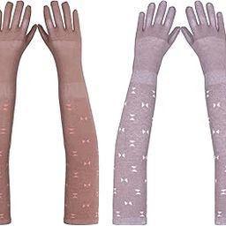 Women’s Summer Sun Protection Hand Gloves (Pack 2) – Cotton Printed Long Sleeves Gloves | Full Hand Gloves for Protection from Sun Burn/Heat/Pollution | Stylish Arm Sleeves-image-61