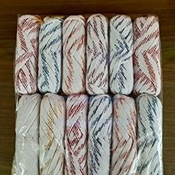 generic Men's and Women's Nada Colorful Dori Strings Cotton Thread with Stick -Pack of 12 Rolls (5.5 Meters/Roll) II Multicolor II-picture-1
