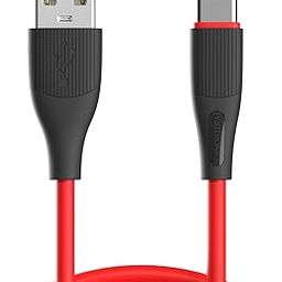 Portronics Silklink 3A USB to Type C Fast charging Cable for Type C Smartphone and Devices,Premium Silicon Cable, 1M (Red)-37