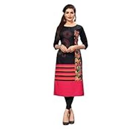 Crepe Digital Printed Kurti for Women – Stylish & Comfortable (Kidzpie_242 S 3) Multicolour-image-25