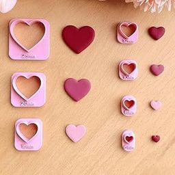 Dhanishtha Valentines Day Polymer Clay and Fondant Cutters | Clay Tools | Cutters Set | Jewellery Earing Making | Color May Vary | (Heart Cutters)-image-61