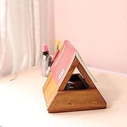 Crib FACTORYWooden Triangle Book Holder with Hidden Drawer – Multifunctional Desk Organizer for Books, Glasses & Accessories-picture-29