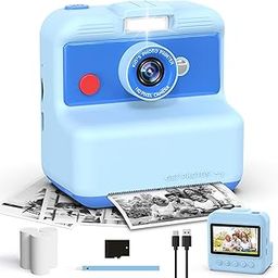 Kids Camera Instant Print, 3.0 Inch Screen Kids Instant Cameras Print Photos, 48MP/2.5K UHD Digital Camera with Print Paper, Christmas Birthday Gifts for Girls Boys Age 3-12 (Blue)-11